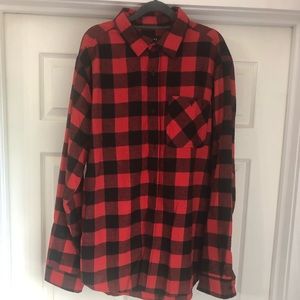 Red flannel long sleeve shirt.